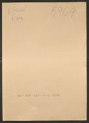 Vitasović, Živan. Policijski karton