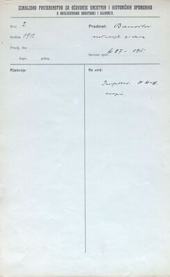 Izvještaj dr. Viktora Hoffillera sa službenog puta u Ledince, Čerević i Banoštor