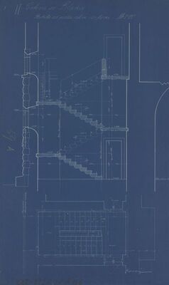 Crkva Sv. Blaža, stubište od poda crkve do kora/ tlocrt i presjek
