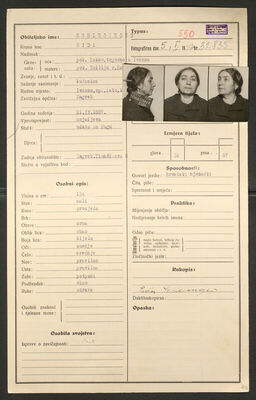 Schlesinger, Sida, 21.9.1887. Policijski karton