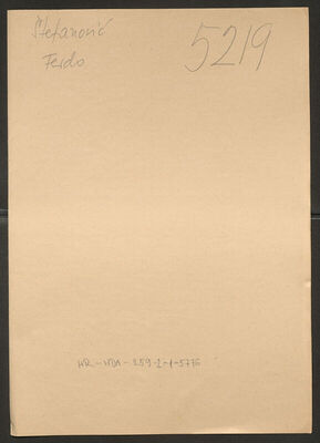 Štefanović, Ferdo, 28.12.1925. Policijski karton