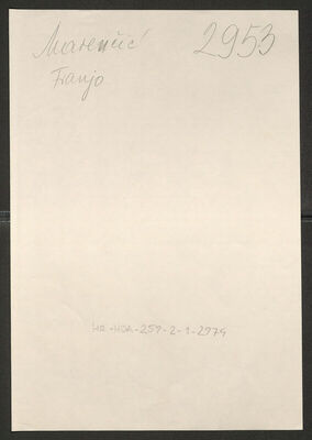 Marenčić, Franjo, 27.8.1920. Policijski karton