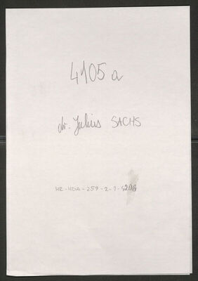 Sachs, Juliu. Policijski karton