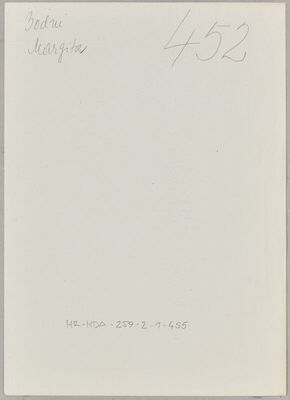 Bodni, Margita rođ. Epstein, 25.8.1915. Policijski karton