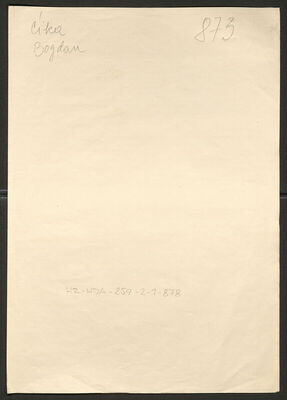 Ćika, Bogdan, 20.12.1920. Policijski karton