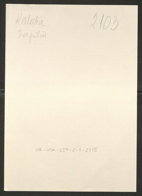 Kalaba, Dragutin, 1906. Policijski karton