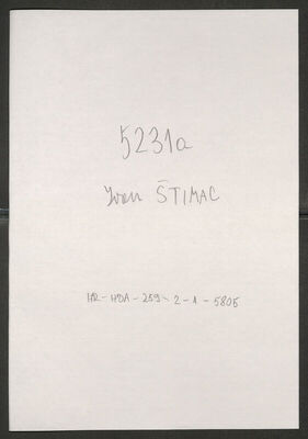 Štimac, Ivan, 10.1.1897. Policijski karton