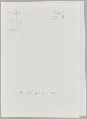 Babić, Vilim, 11.8.1898. Policijski karton