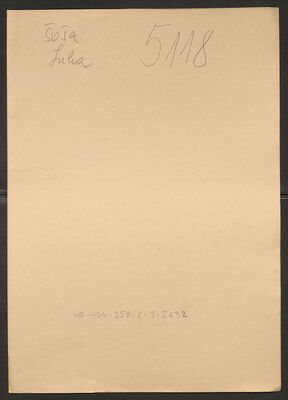 Šoša, Luka, 1.11.1926. Policijski karton