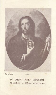 Sv. Juda Tadej, apostol, pomoćnik u teškim nevoljama