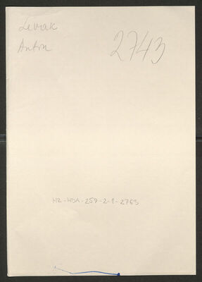 Levak, Anton, 1.6.1922. Policijski karton