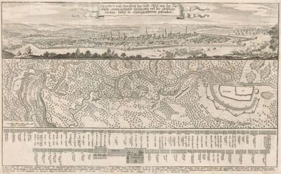 Prospect und Grundriss der Stadt Össeck wie die Türkische Armee sich dafuer verschanket und die Christliche Armee dabey in Schlachtordnung gestanden.
