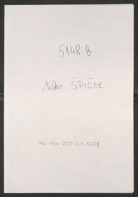 Špiček, Miško, 21.7.1895. Policijski karton