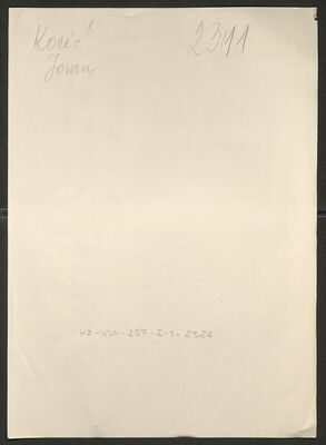 Kocić, Jovan, 17.4.1920. Policijski karton