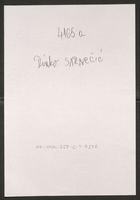 Sarnečić, Dinko, 1888. Policijski karton