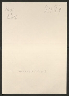 Kralj, Rudolf, 14.4.1895. Policijski karton