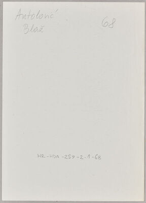 Antolović, Blaž, 1.7.1909. Policijski karton