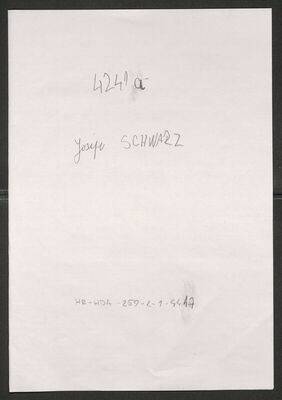 Schwarz, Josip, 9.3.1913. Policijski karton