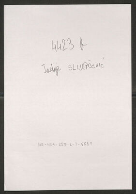 Slipčević, Tadije, 1892. Policijski karton