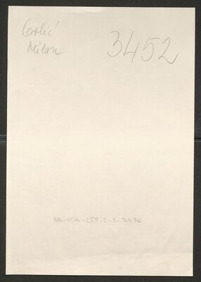 Orlić, Milan, 2.2.1913. Policijski karton