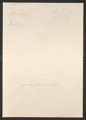 Laufer, Mira, 20.9.1915. Policijski karton