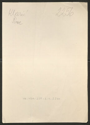 Klarić, Šime, 8.10.1909. Policijski karton