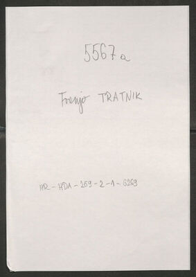 Tratnik, Franjo, 29.9.1888. Policijski karton