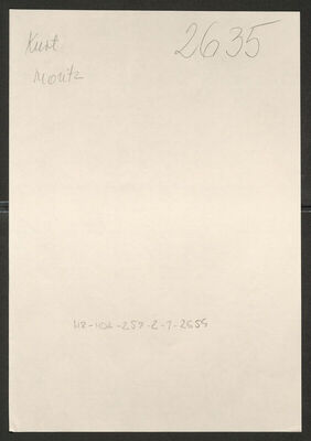 Kurt, Moritz, 8.2.1908. Policijski karton