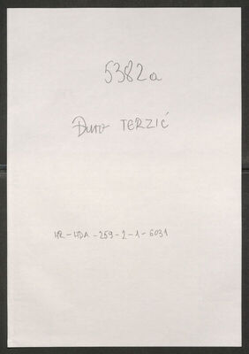 Terzić, Đuro, 1905. Policijski karton