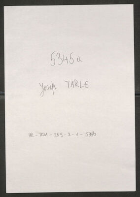 Tarle, Josip, 1905. Policijski karton