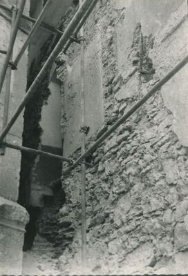 Lepoglava - Bivši pavlinski samostan, spoj svetišta i pročelja samostana prije radova