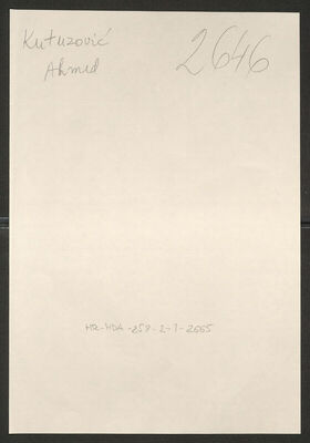 Kutuzović, Ahmed, 1900. Policijski karton