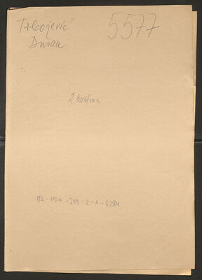 Trbojević, Dušan, 26.6.1903. Policijski karton