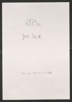 Šilac, Jozo, 17.3.1917. Policijski karton