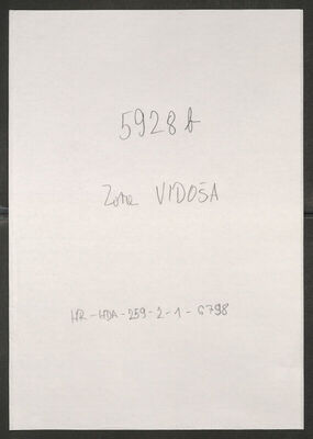 Vidoša, Zora, 1924. Policijski karton