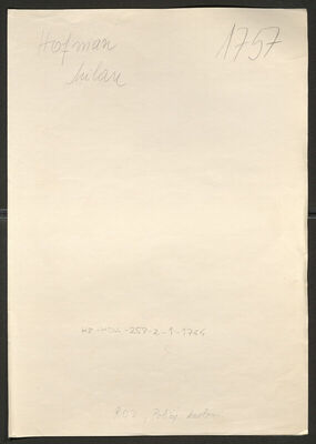 Hofman, Milan, 27.10.1901. Policijski karton