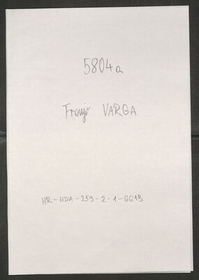 Varga, Franjo, 1899. Policijski karton