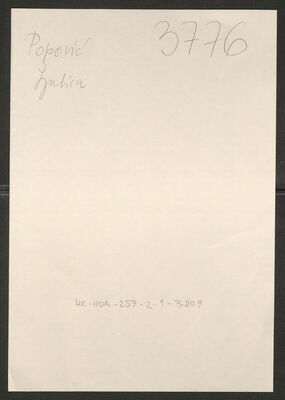 Popović, Ljubica, rođ. Krivaja, 1893. Policijski karton