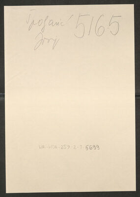 Špoljarić, Josip, 1917. Policijski karton