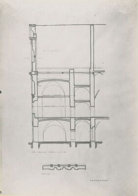 Lepoglava - Crkva Bezgrešnog začeća BDM, vertikalni presjek pročelja