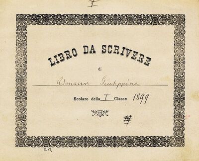 LIBRO DA SCRIVERE di Asmann Giuseppina = Pisanka Asmann Giuseppine, Scolaro della I. Classe = učenice 1. razreda, 1899., no. = br. 1