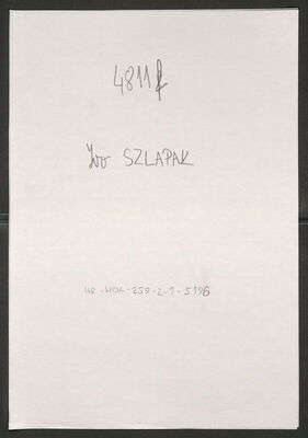 Szlapak, Ivo, 13.1.1902. Policijski karton