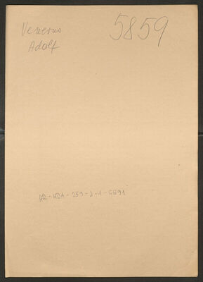 Venerus, Adolf, 5.5.1907. Policijski karton