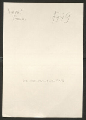 Horvat, Šimun, 1881. Policijski karton