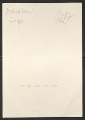 Horvatović, Franjo, 1894. Policijski karton