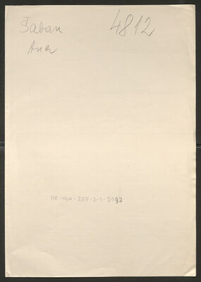 Šaban, Ana, 7.7.1909. Policijski karton