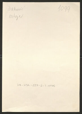 Đaković, Ostoja, 1887. Policijski karton