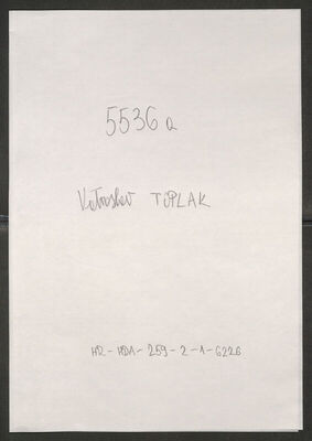 Toplak, Vatroslav, 7.7.1901. Policijski karton