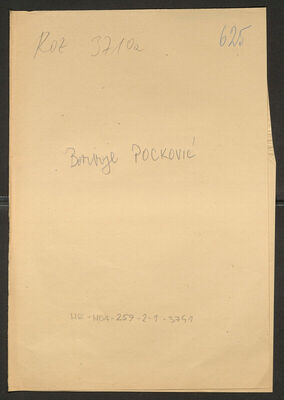 Pocković, Borivoje. Policijski karton