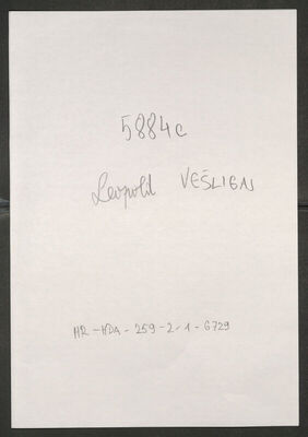 Vešligaj, Leopold, 16.6.1919. Policijski karton